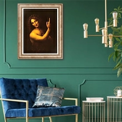 «Иоанн Креститель» в интерьере в классическом стиле с зеленой стеной