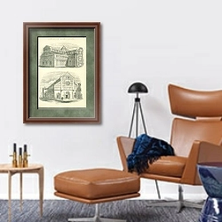 «Ломбардская архитектура» в интерьере кабинета с кожаным креслом