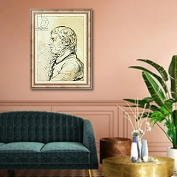 «Self Portrait 12» в интерьере классической гостиной над диваном