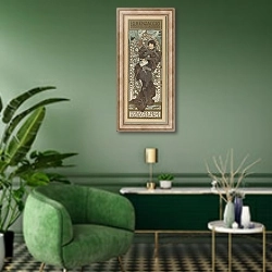 «Lorenzaccio» в интерьере гостиной в зеленых тонах
