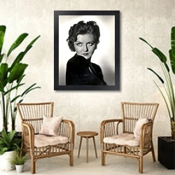 «Carroll, Nancy 6» в интерьере комнаты в стиле ретро с плетеными креслами