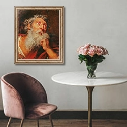 «Head of an Apostle» в интерьере в классическом стиле над креслом