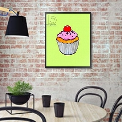 «Cupcake» в интерьере кухни над обеденным столом с кофемолкой