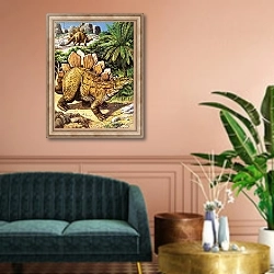 «Stegosaurus 2» в интерьере классической гостиной над диваном