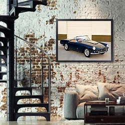 «Ferrari 250 GT Cabriolet (Serie II) '1960 дизайн Pininfarina» в интерьере двухярусной гостиной в стиле лофт с кирпичной стеной