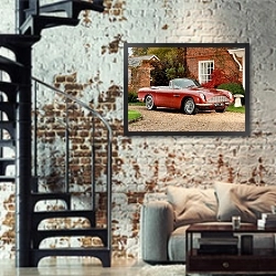 «Aston Martin DB6 Volante '1966–69» в интерьере двухярусной гостиной в стиле лофт с кирпичной стеной