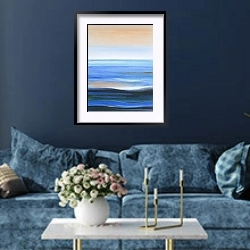 «Skyline. Horizon 6» в интерьере современной гостиной в синем цвете