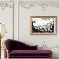 «View of Tarquinia and Corneto» в интерьере в классическом стиле над банкеткой
