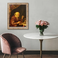 «Weighing Gold» в интерьере в классическом стиле над креслом