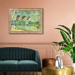 «Регата в Мольсе» в интерьере классической гостиной над диваном