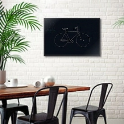 «Bike Constellation» в интерьере столовой в скандинавском стиле с кирпичной стеной