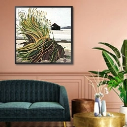 «Marram Grass Rye Harbour» в интерьере классической гостиной над диваном