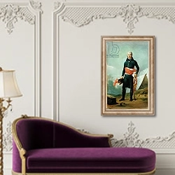 «General Jean-Victor Moreau» в интерьере в классическом стиле над банкеткой