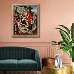 «Lamentation for Christ, 1500-03» в интерьере классической гостиной над диваном