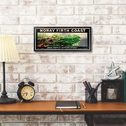 «Moray Firth Coast, poster advertising the GNSR» в интерьере кабинета в стиле лофт над столом