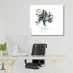 «Кольцо с жемчугом» в интерьере офиса над рабочим местом