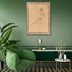 «Etude de femme» в интерьере гостиной в зеленых тонах