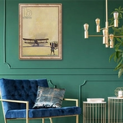 «Taking Off» в интерьере в классическом стиле с зеленой стеной