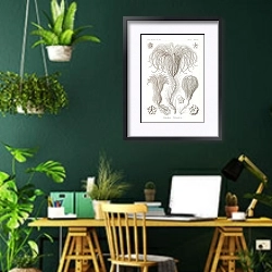 «Crinoidea–Palmensterne» в интерьере кабинета с зелеными стенами