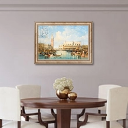 «The Doge's Palace and Piazetta from the Lagoon, Venice» в интерьере столовой в классическом стиле
