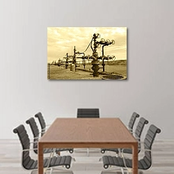 «Концепция нефтегазовой промышленности» в интерьере конференц-зала над столом для переговоров