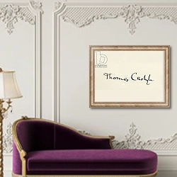 «Signature of Thomas Carlyle» в интерьере в классическом стиле над банкеткой