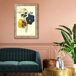 «Pansies» в интерьере классической гостиной над диваном