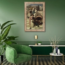 «Diogenes 1882» в интерьере гостиной в зеленых тонах