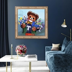 «Teddy Bear 207» в интерьере в классическом стиле в синих тонах