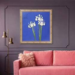 «Dutch White Exelsior, 2000» в интерьере гостиной с розовым диваном