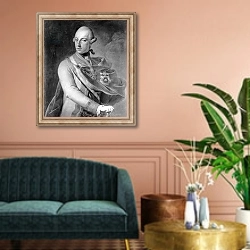 «Portrait of Joseph II of Habsbourg-Lorraine» в интерьере классической гостиной над диваном
