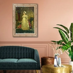 «Portrait of Marie-Therese-Charlotte de France Duchesse d'Angouleme» в интерьере классической гостиной над диваном