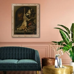 «Dead Hare» в интерьере классической гостиной над диваном