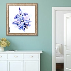 «Акварельные голубые цветы» в интерьере коридора в стиле прованс в пастельных тонах