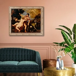 «Venus and Adonis, c.1555-60» в интерьере классической гостиной над диваном