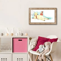«Lie Down Bear» в интерьере детской комнаты для девочки с розовыми деталями