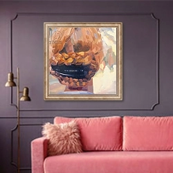 «'Eye Am 4', 2010,» в интерьере гостиной с розовым диваном