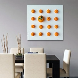 «Квадрат из мандаринов и апельсина» в интерьере современной кухни над столом