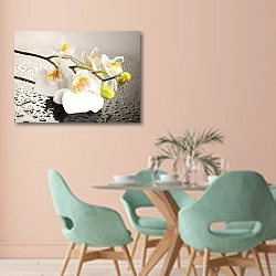 «Орхидеи 25» в интерьере современной столовой в пастельных тонах
