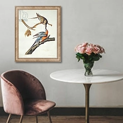 «Passenger Pigeon, from 'Birds of America'» в интерьере в классическом стиле над креслом