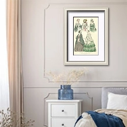 «Fashions for July 1846 №3» в интерьере спальни в стиле прованс с синими деталями