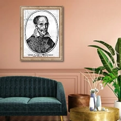 «Portrait of Cardinal Guido Bentivoglio» в интерьере классической гостиной над диваном