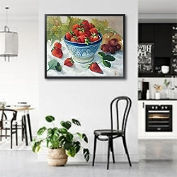 «Strawberries in a Blue Bowl» в интерьере современной светлой кухни