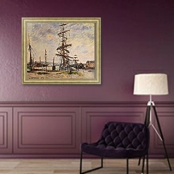 «Bateaux À Quai Au Havre» в интерьере в классическом стиле в фиолетовых тонах