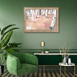 «One Night, 2012» в интерьере гостиной в зеленых тонах