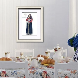 «Russian traditional dress - illustration by N. Vinogradova. 6» в интерьере столовой в стиле прованс над столом