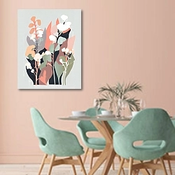 «Flowers 7» в интерьере современной столовой в пастельных тонах