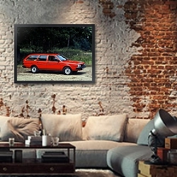 «Volkswagen Passat Variant (B2) '1980–88» в интерьере гостиной в стиле лофт с кирпичной стеной
