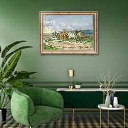 «Homeward Bound» в интерьере гостиной в зеленых тонах
