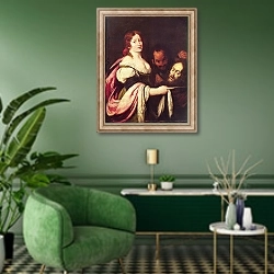 «Salome 1» в интерьере гостиной в зеленых тонах